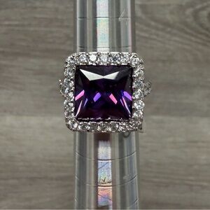 Elegant Purple Gemstone Sterling Silver Ring
